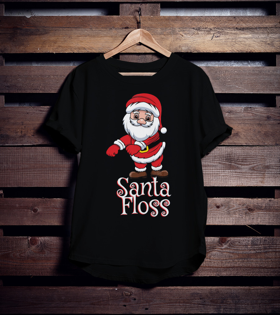 Santa Floss Christmas Hand Drawn Santa⟩ T-Shirt