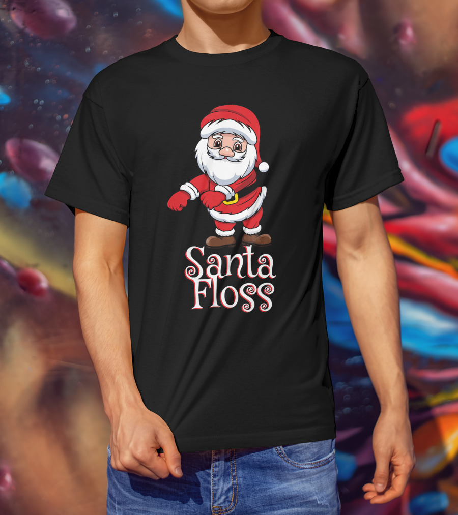 Santa Floss Christmas Hand Drawn Santa⟩ T-Shirt