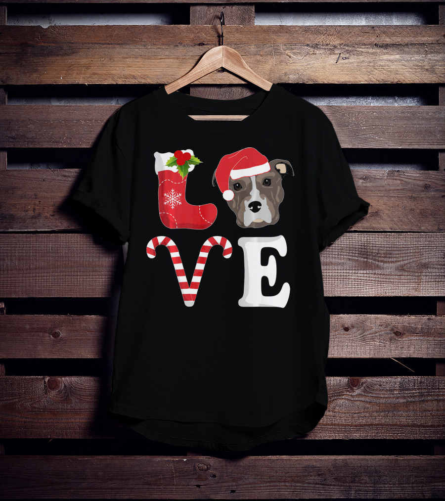 Love Christmas Pitbull Santa Pit Bull T-Shirt