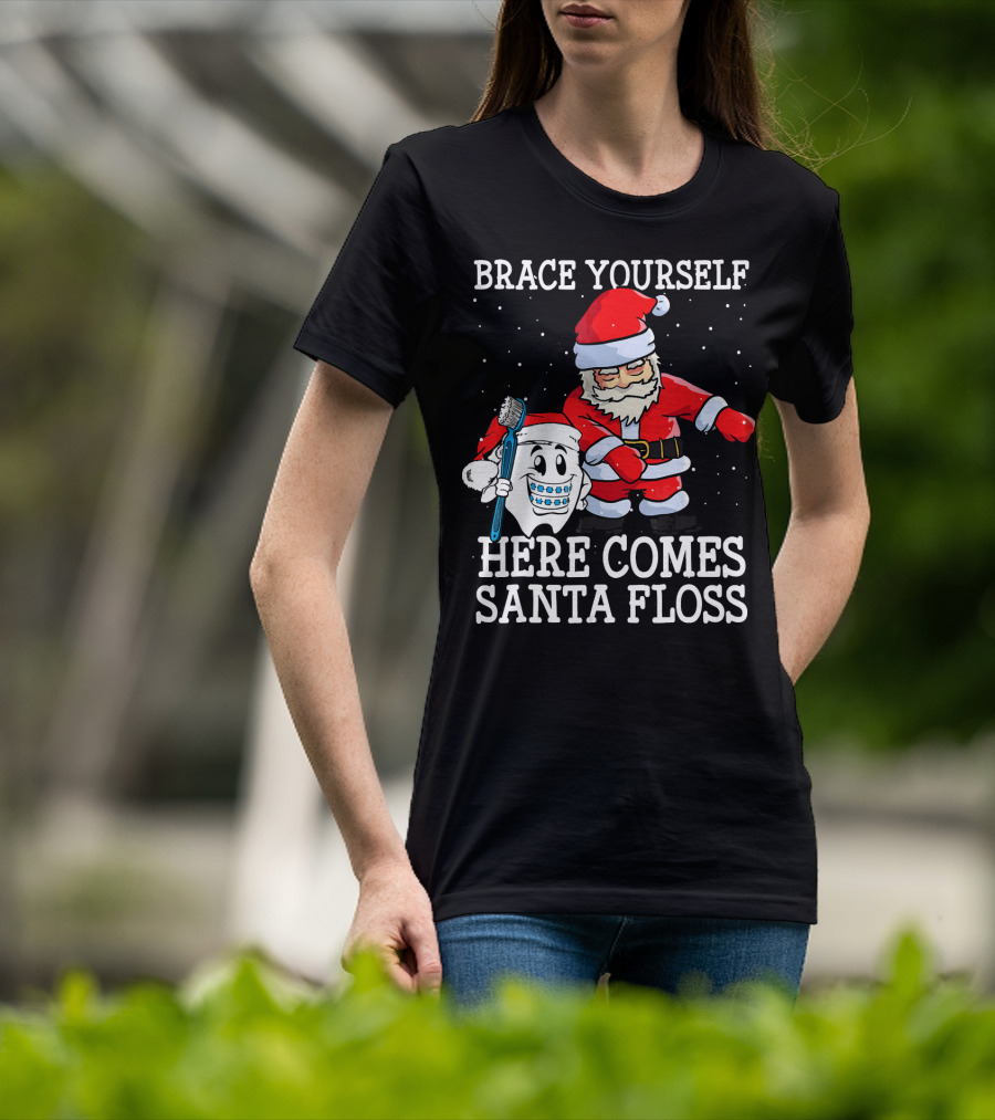 Brace Yourself Here Comes Santa Floss T-Shirt