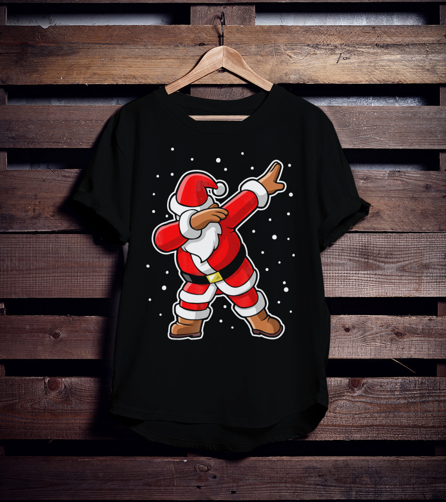 Dabbing Santa Claus Snowing Iconic Christmas Pose T-Shirt