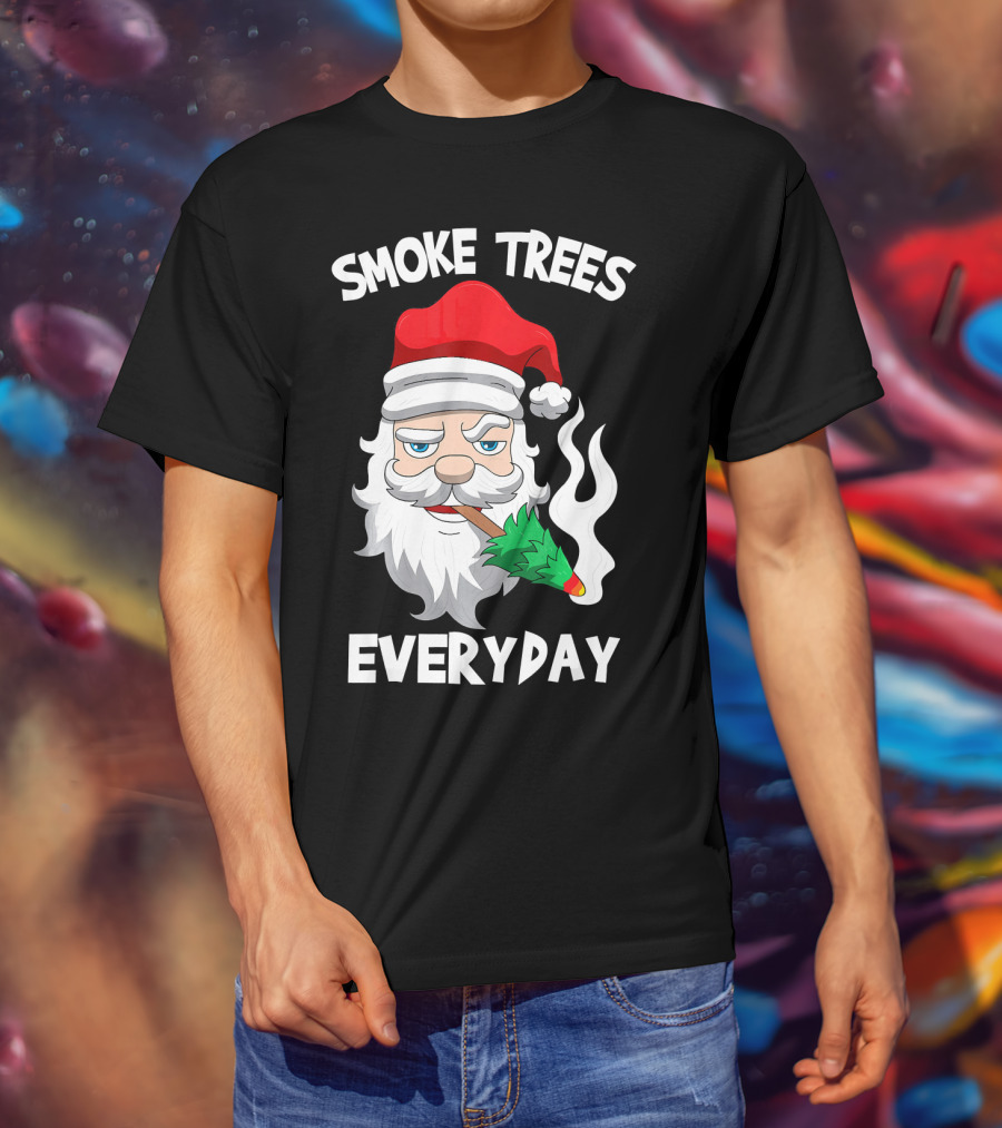 Smoke Trees Everyday Santa Claus Smokin Christmas T-Shirt