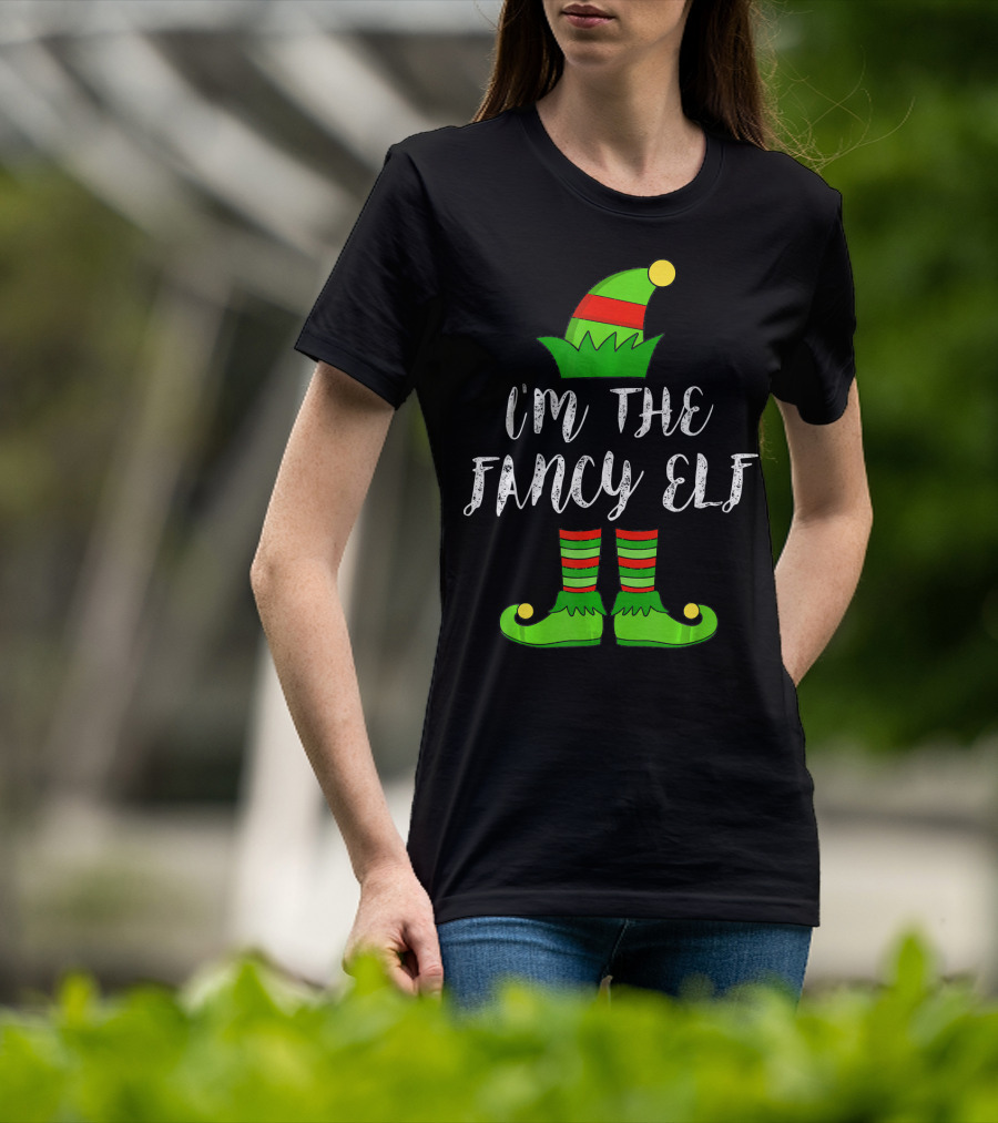 I'm The Fancy Elf Christmas Party Hat And Shoes T-Shirt