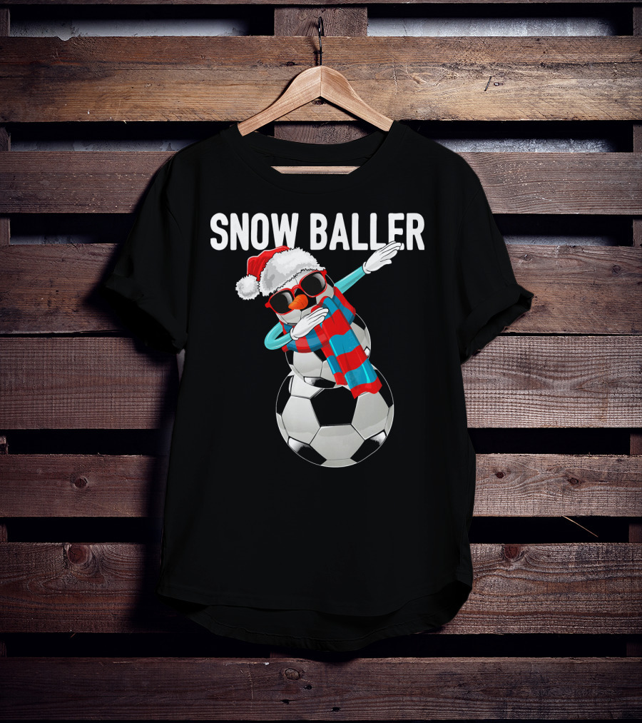 Snow Baller Dabbing Soccer Christmas Sno T-Shirt