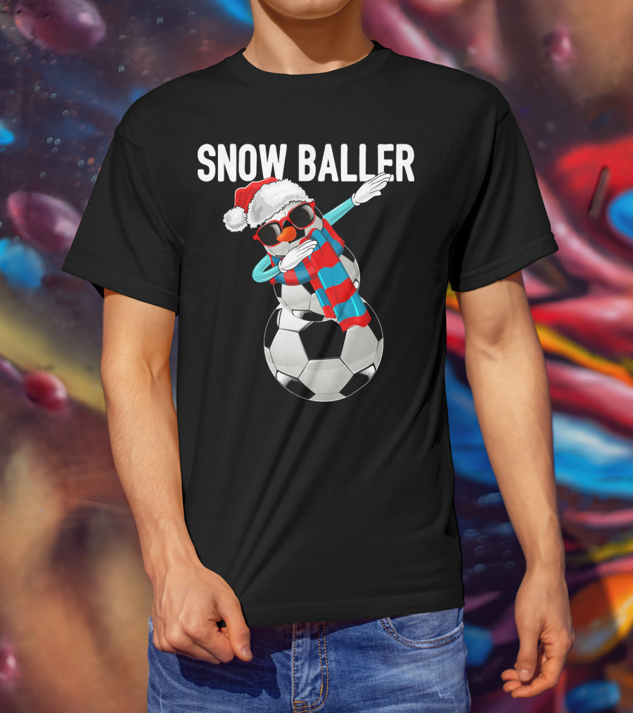 Snow Baller Dabbing Soccer Christmas Sno T-Shirt