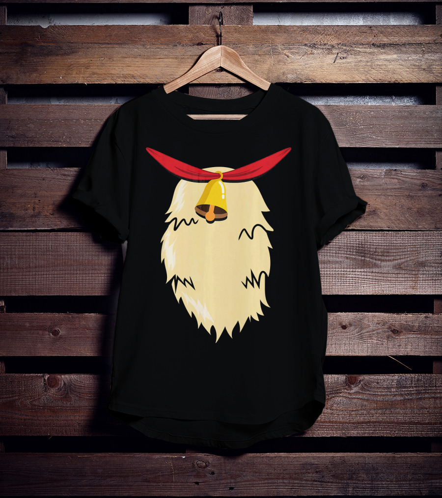 Christmas Reindeer Bell Santa Beard Costume T-Shirt