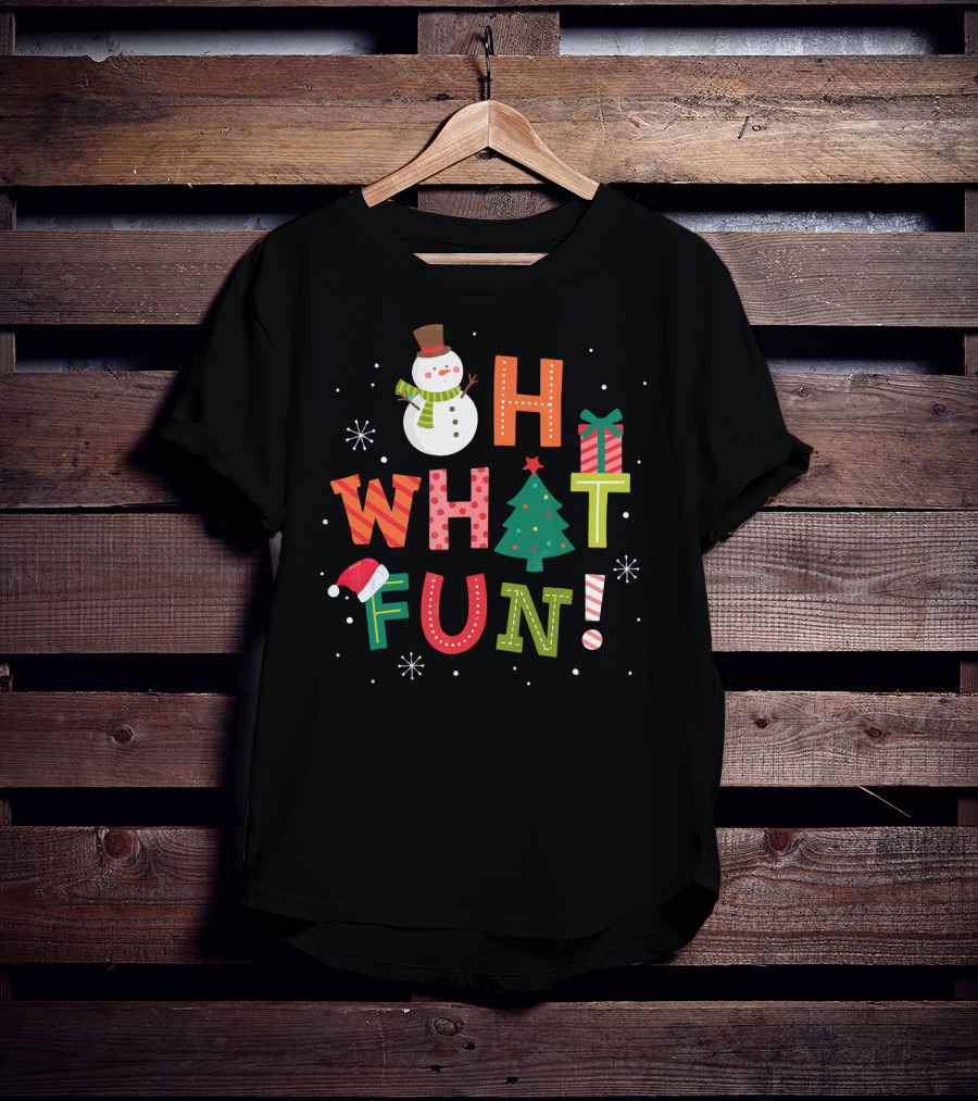 Oh What Fun Snowman Christmas Tree Gift T-Shirt