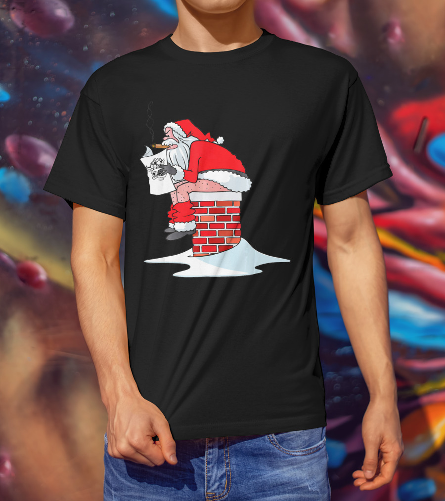 Merry Christmas Santa Claus Chimney Humor T-Shirt