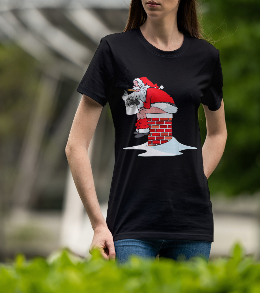 Merry Christmas Santa Claus Chimney Humor T-Shirt