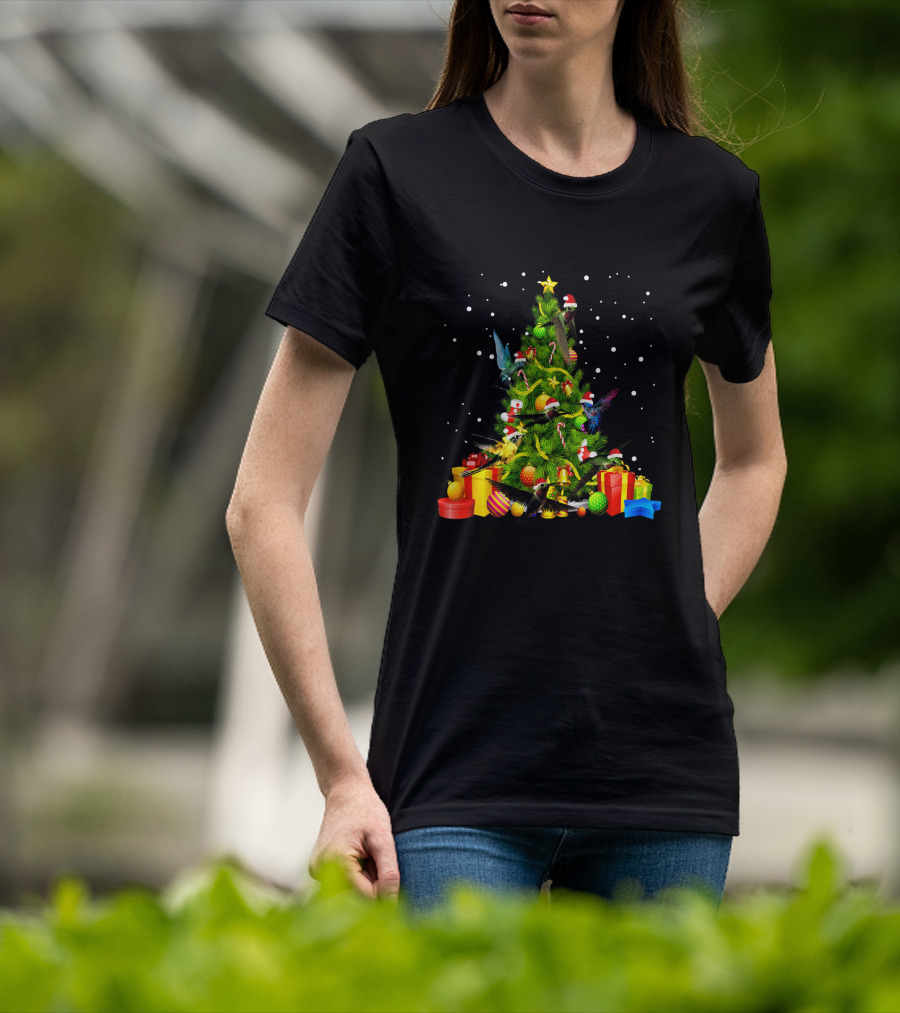 Funny Christmas Hummingbirds Bird Lover Holiday T-Shirt