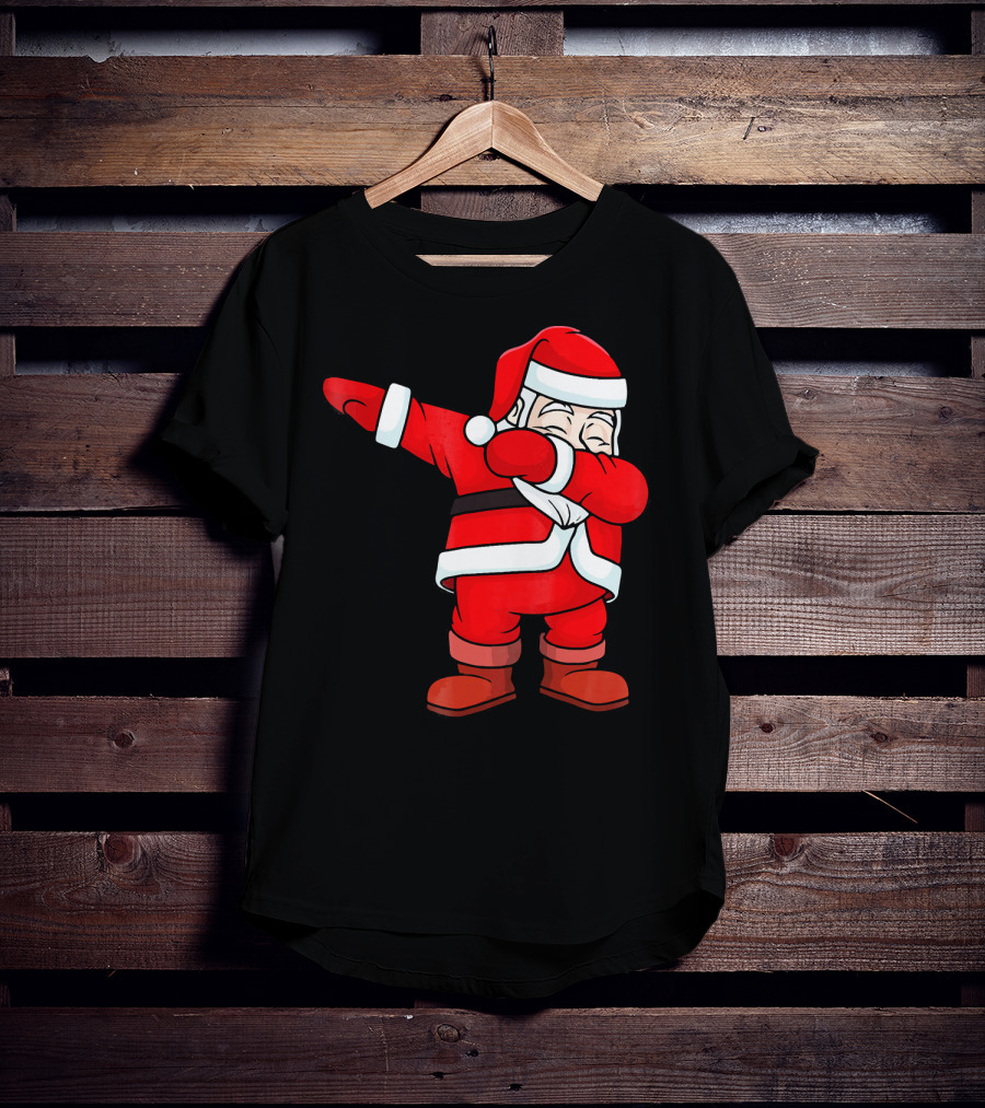 Dabbing Santa Claus Christmas Dance Pose Holiday Fun T-Shirt