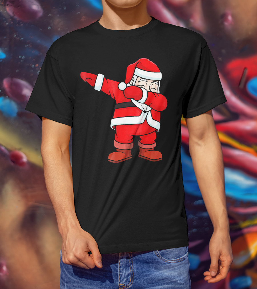 Dabbing Santa Claus Christmas Dance Pose Holiday Fun T-Shirt