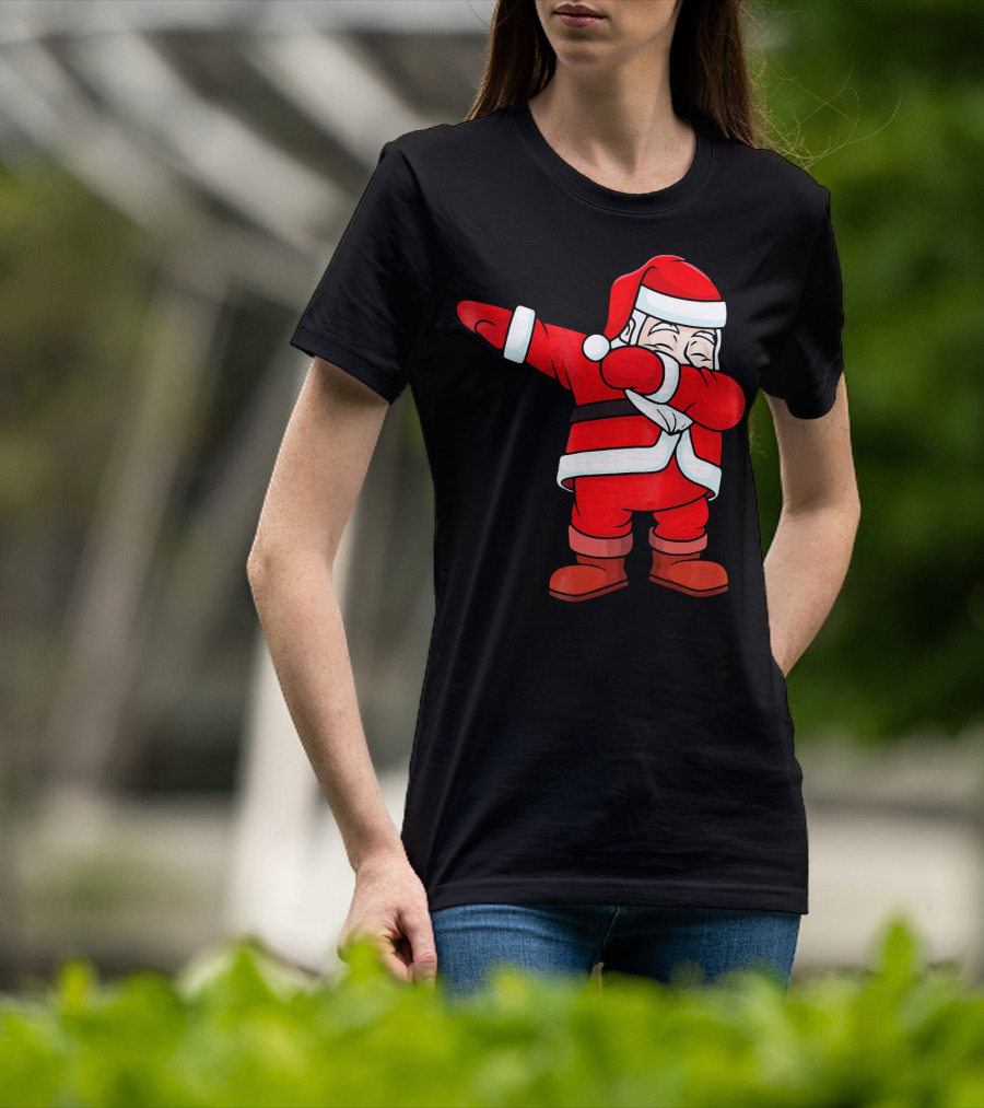 Dabbing Santa Claus Christmas Dance Pose Holiday Fun T-Shirt