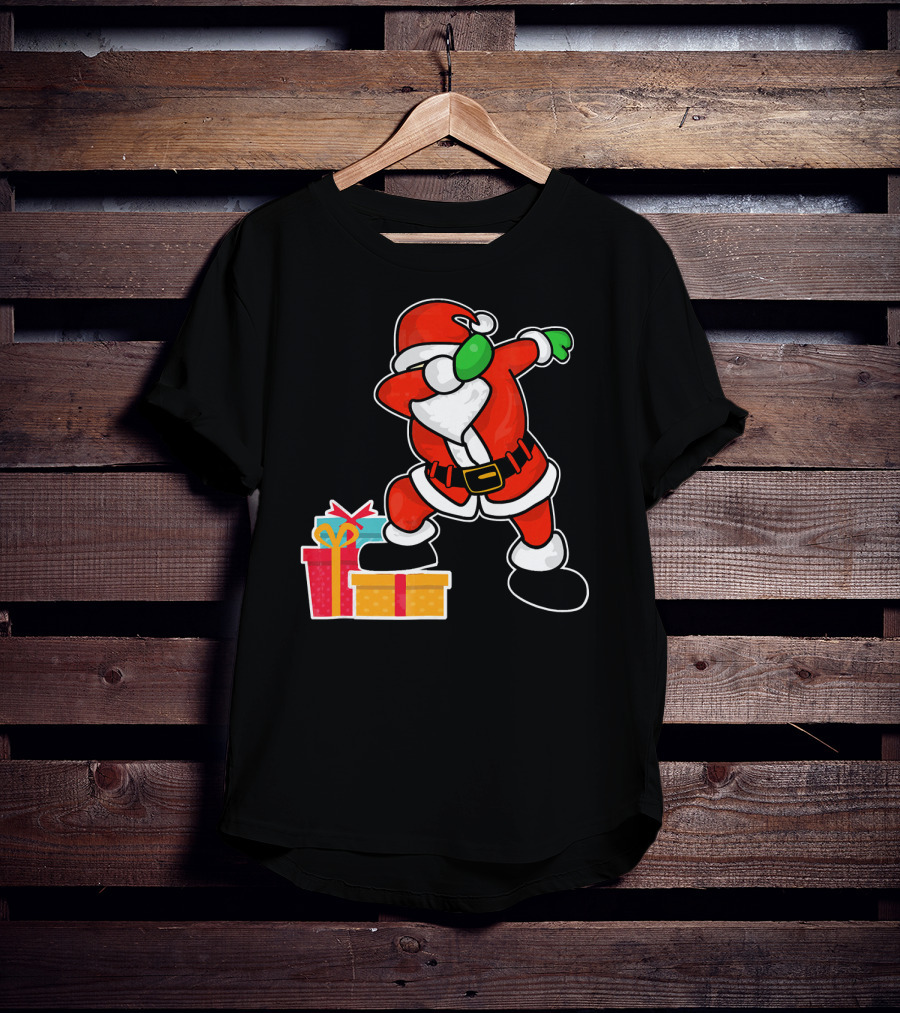 Cute Santa Dabbing With Gifts T-Shirt