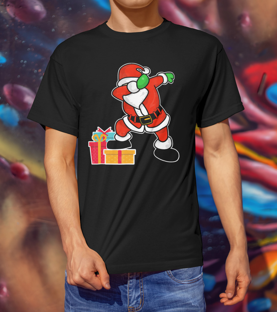 Cute Santa Dabbing With Gifts T-Shirt