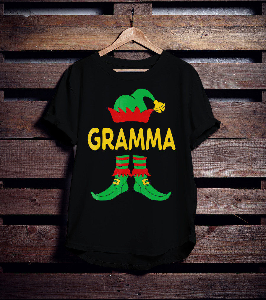 Gramma Elf Christmas Family Matching Outfit Holiday T-Shirt
