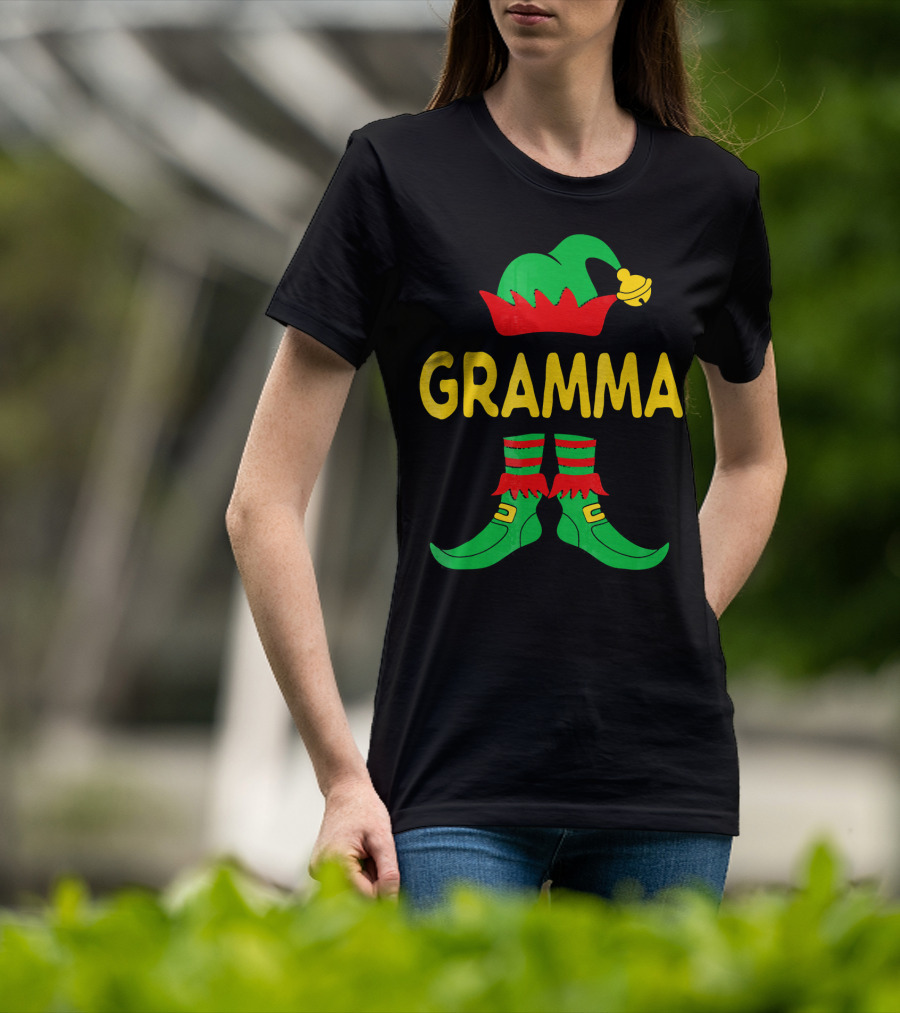 Gramma Elf Christmas Family Matching Outfit Holiday T-Shirt