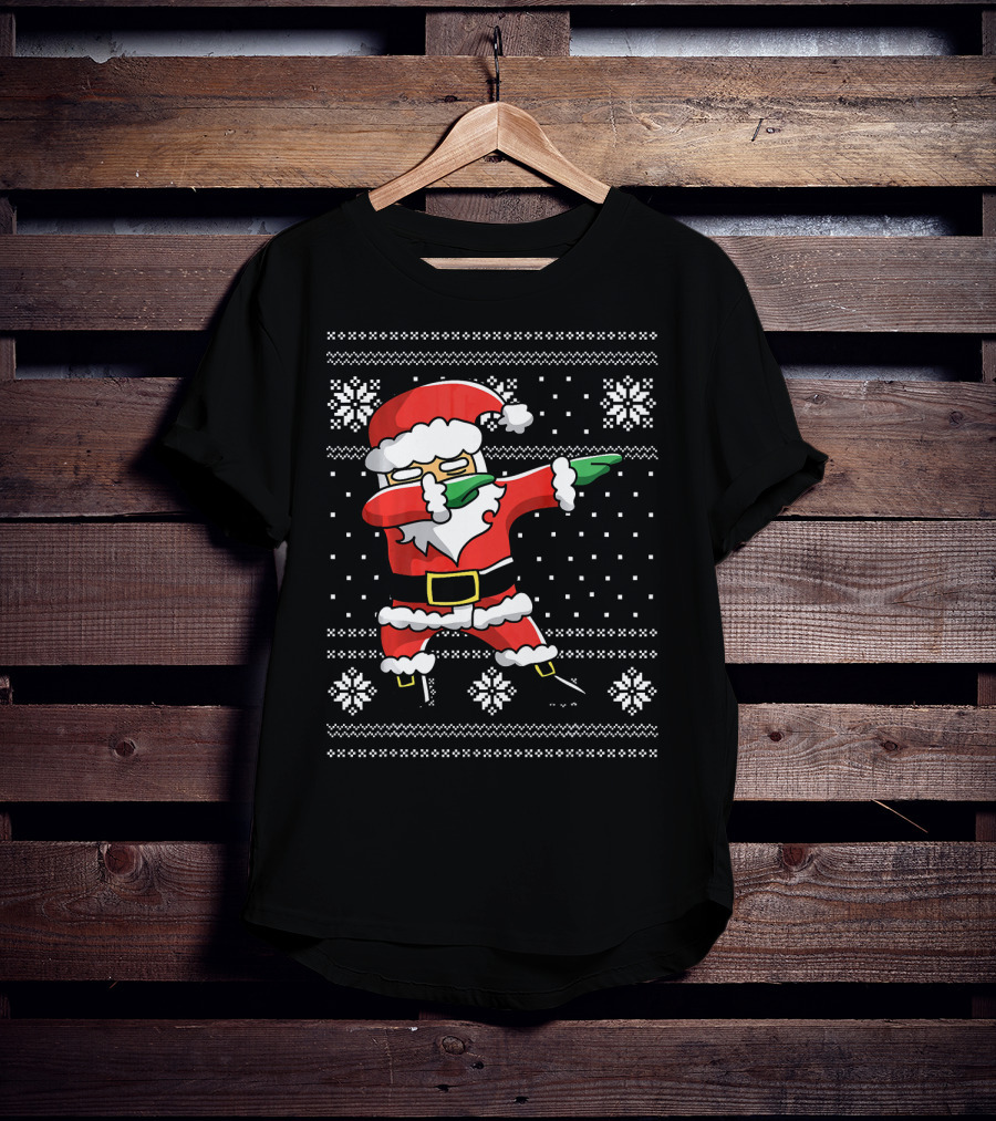 Festive Dabbing Santa Ugly Christmas T-Shirt