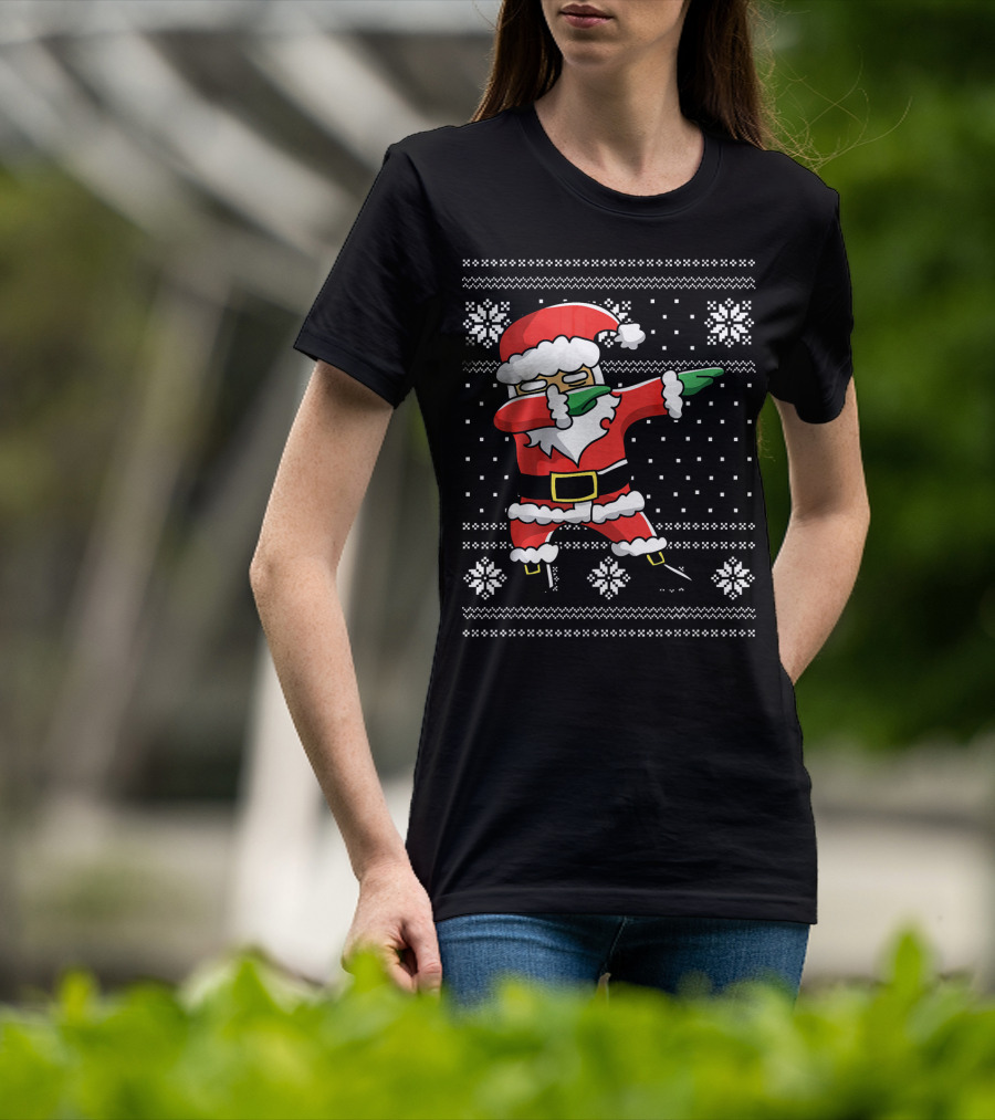 Festive Dabbing Santa Ugly Christmas T-Shirt
