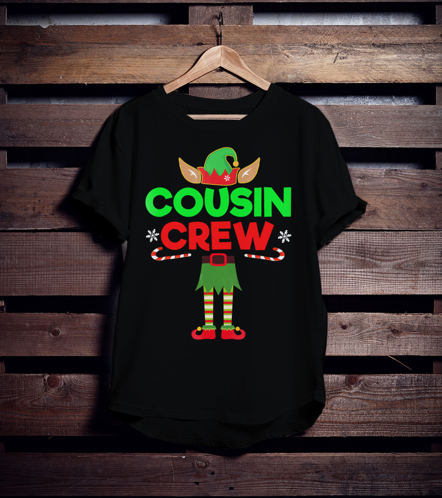 Cousin Crew Elf Outfit Christmas Family Matching T-Shirt