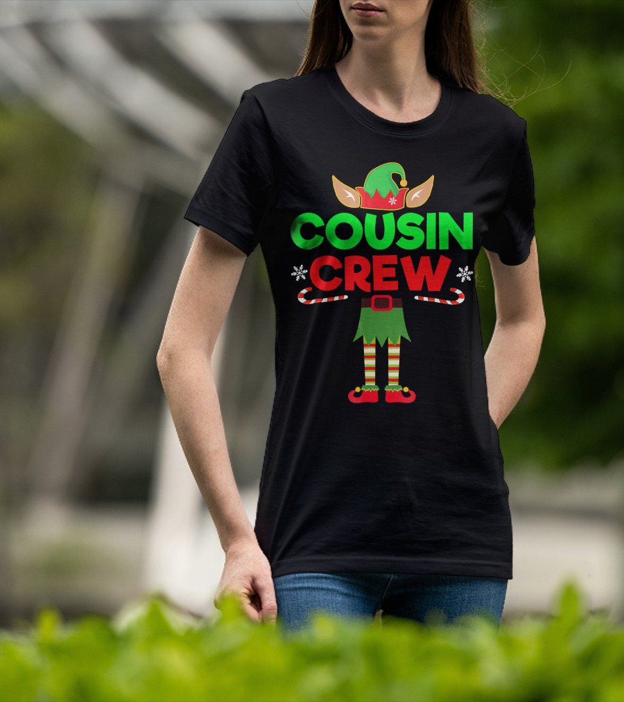 Cousin Crew Elf Outfit Christmas Family Matching T-Shirt