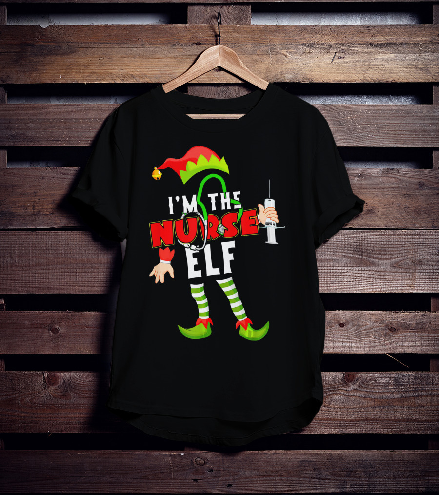I'm The Nurse Elf RN Syringe Stethoscope Christmas Costume T-Shirt