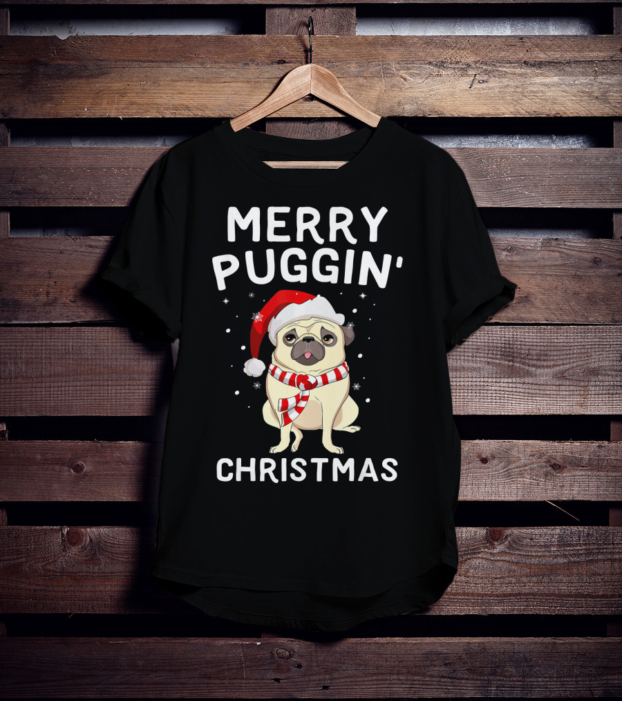 Merry Puggin' Christmas Santa Pug Holiday T-Shirt