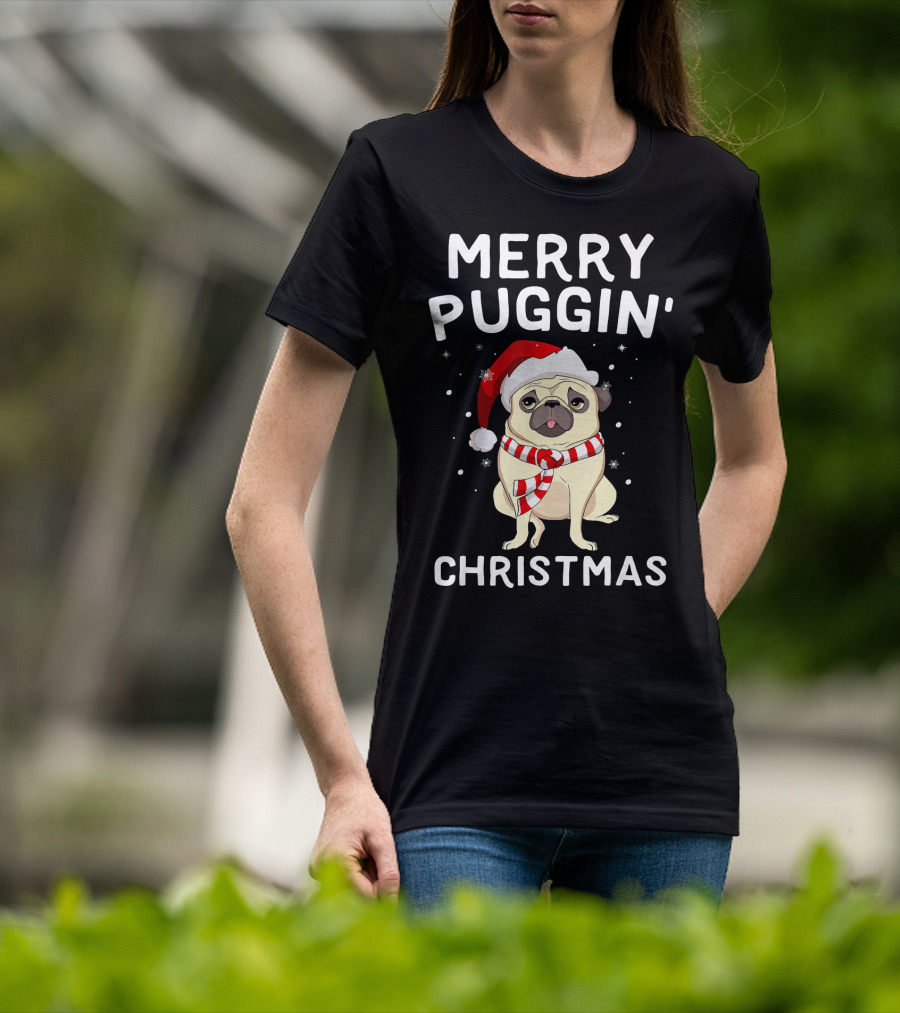 Merry Puggin' Christmas Santa Pug Holiday T-Shirt