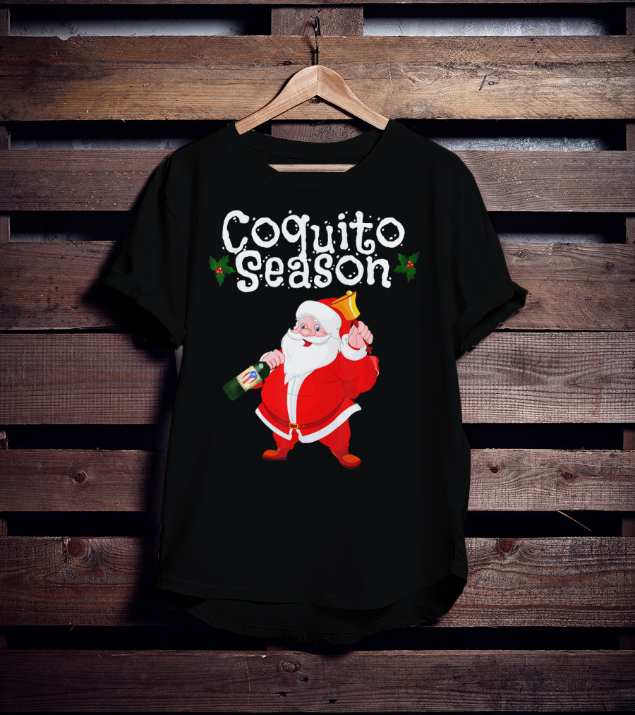 Coquito Season Funny Santa Claus Christmas Puerto Rican T-Shirt