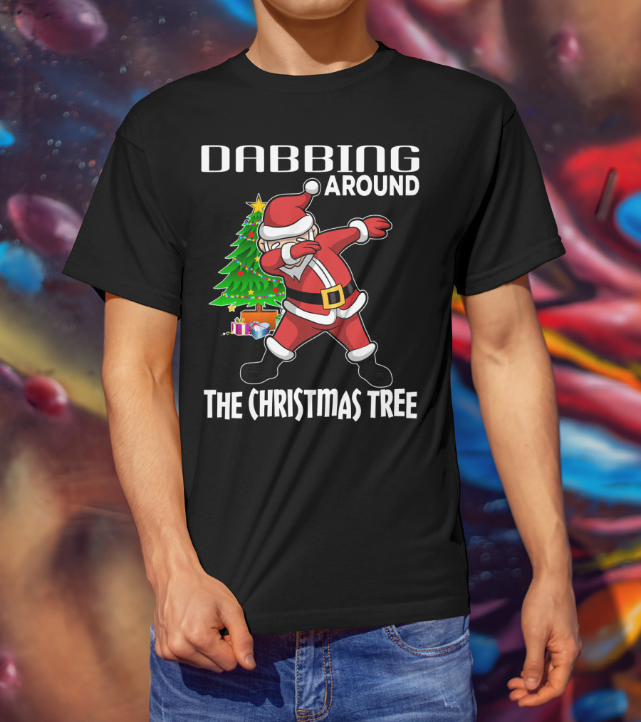 Dabbing Around The Christmas Tree Santa Claus With Presents T-Shirt