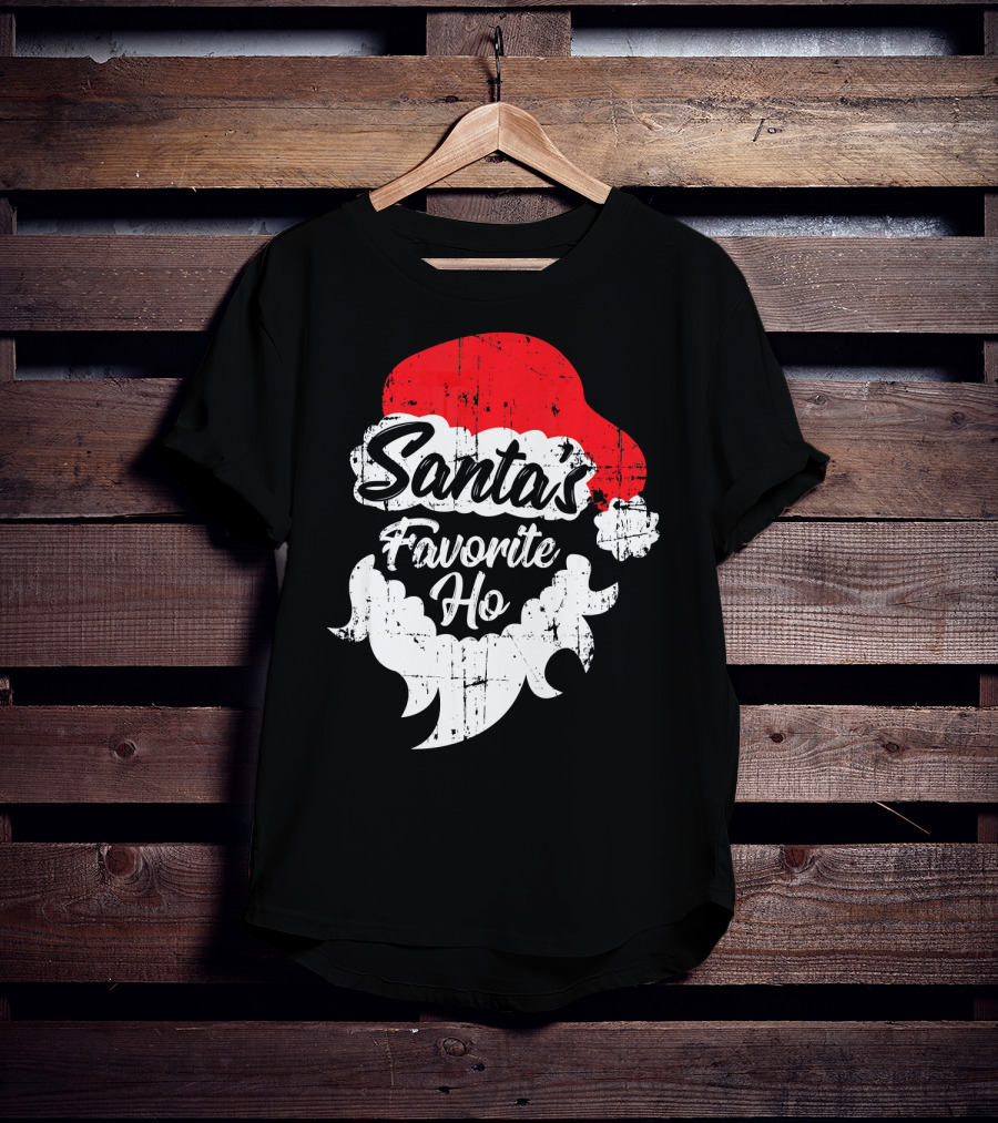 Santa's Favorite Ho Christmas Beard And Hat T-Shirt