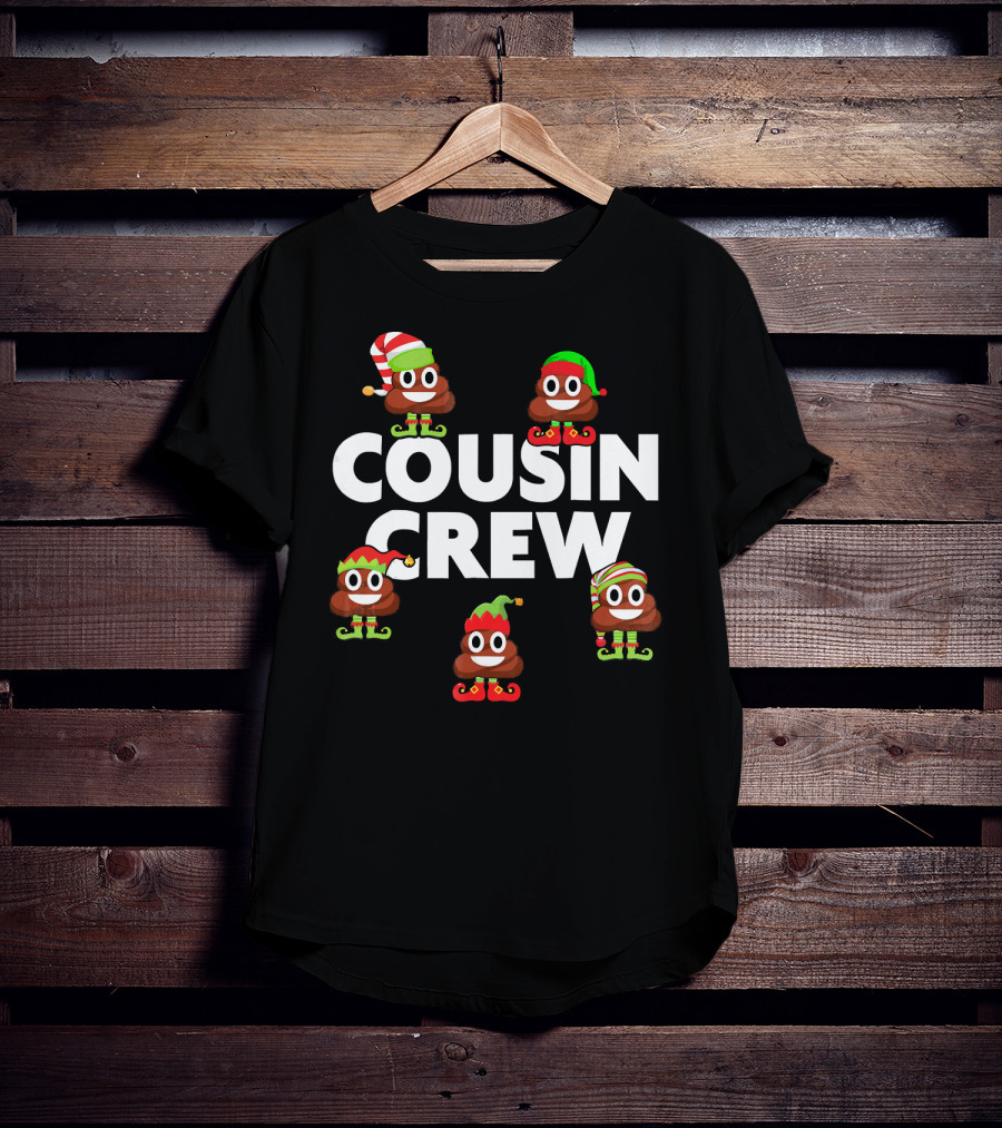 Cousin Crew Christmas PJs Elf Poop Emoji T-Shirt