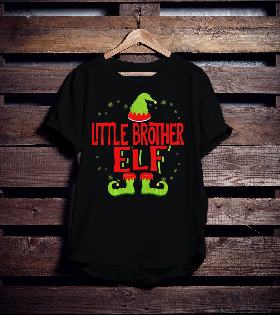 Little Brother Elf Matching Family Christmas T-Shirt
