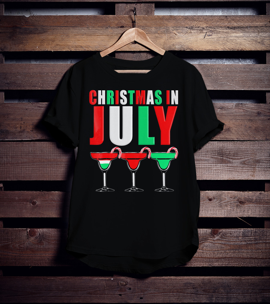 Christmas In July Candy Cane Cocktail Mixed Drinks T-Shirt
