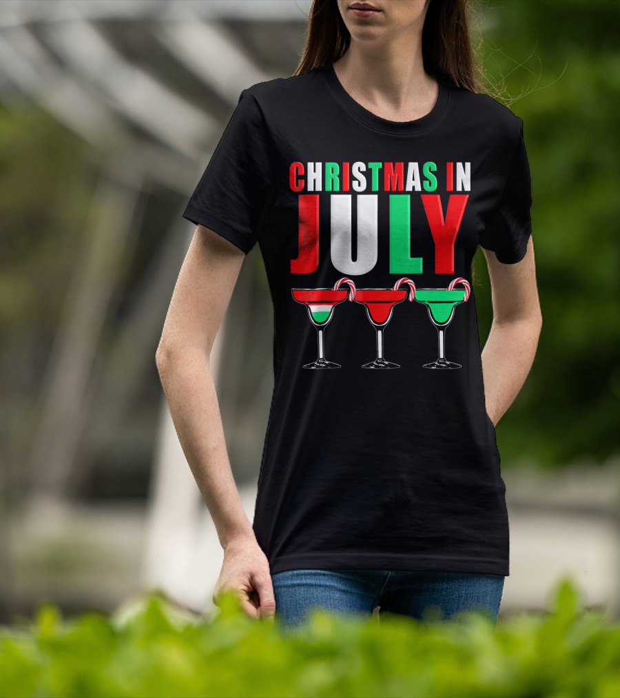 Christmas In July Candy Cane Cocktail Mixed Drinks T-Shirt