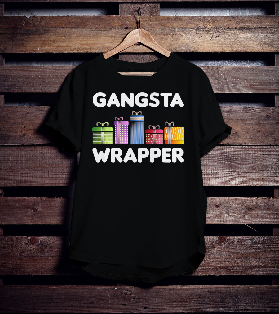 Gangsta Wrapper Funny Christmas Cool Xmas Pun T-Shirt
