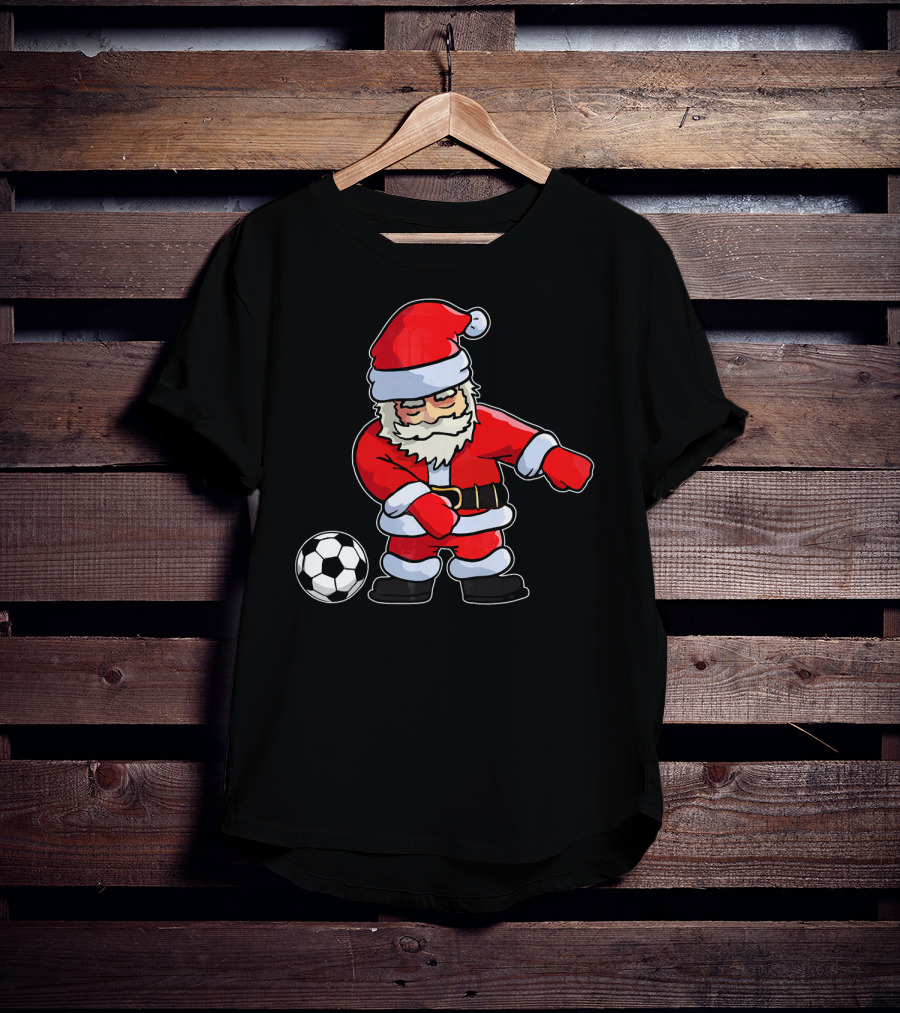 Santa Claus Dancing With Soccer Ball T-Shirt