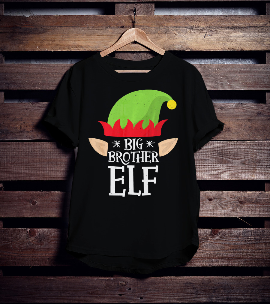 Big Brother Elf Hat Ears Christmas T-Shirt