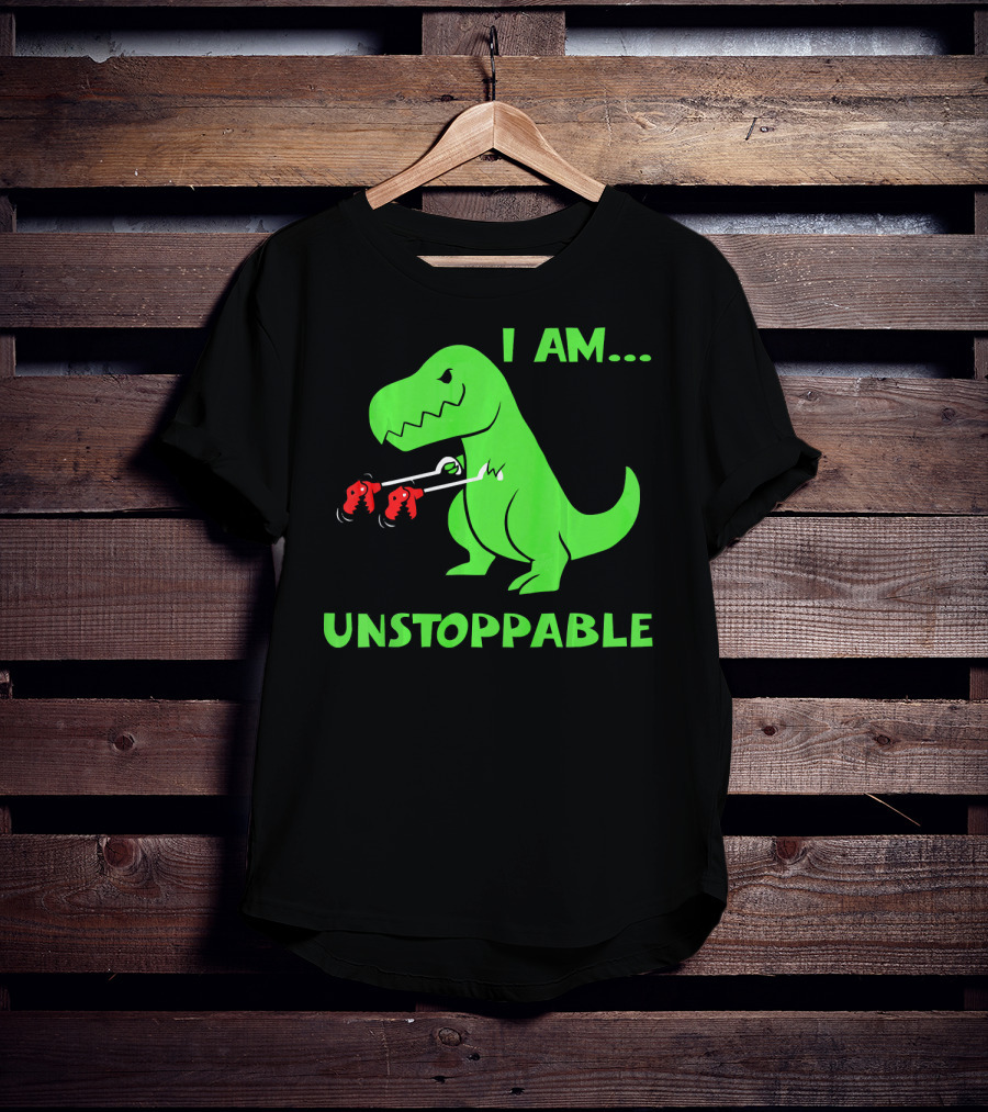 I Am Unstoppable T Rex Dinosaur Boxing Gloves T-Shirt