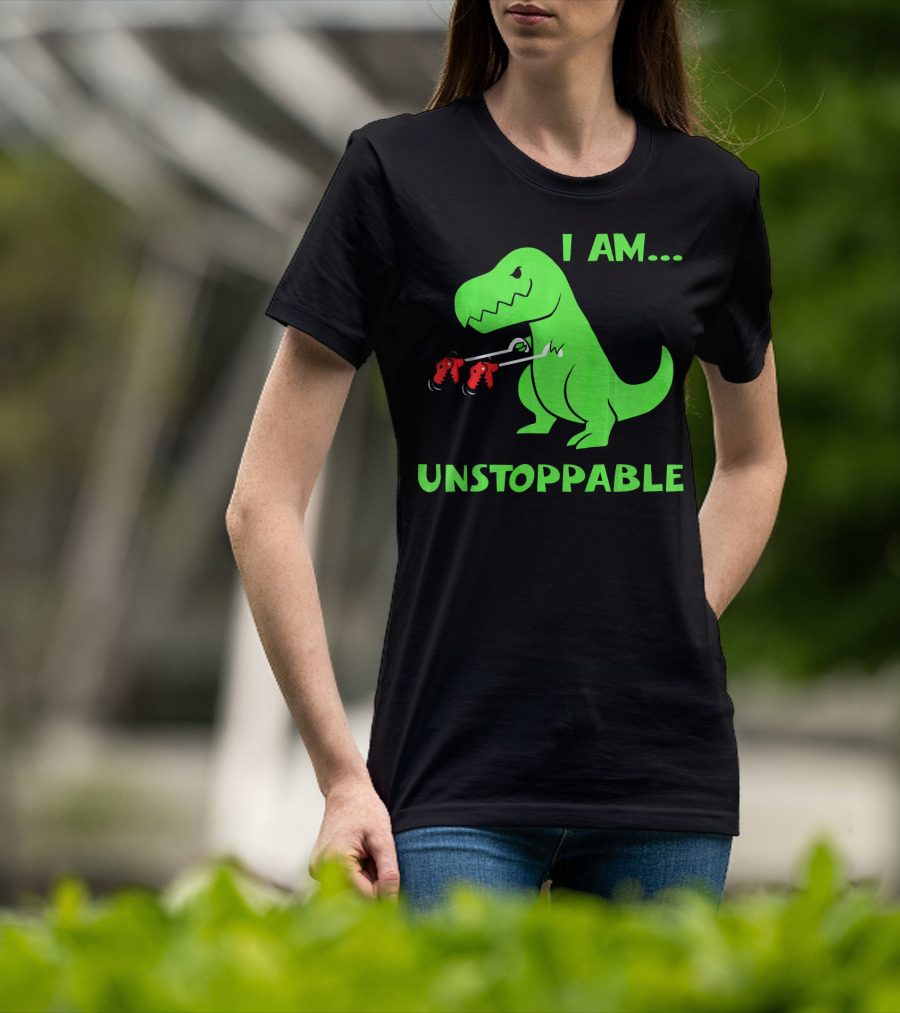 I Am Unstoppable T Rex Dinosaur Boxing Gloves T-Shirt