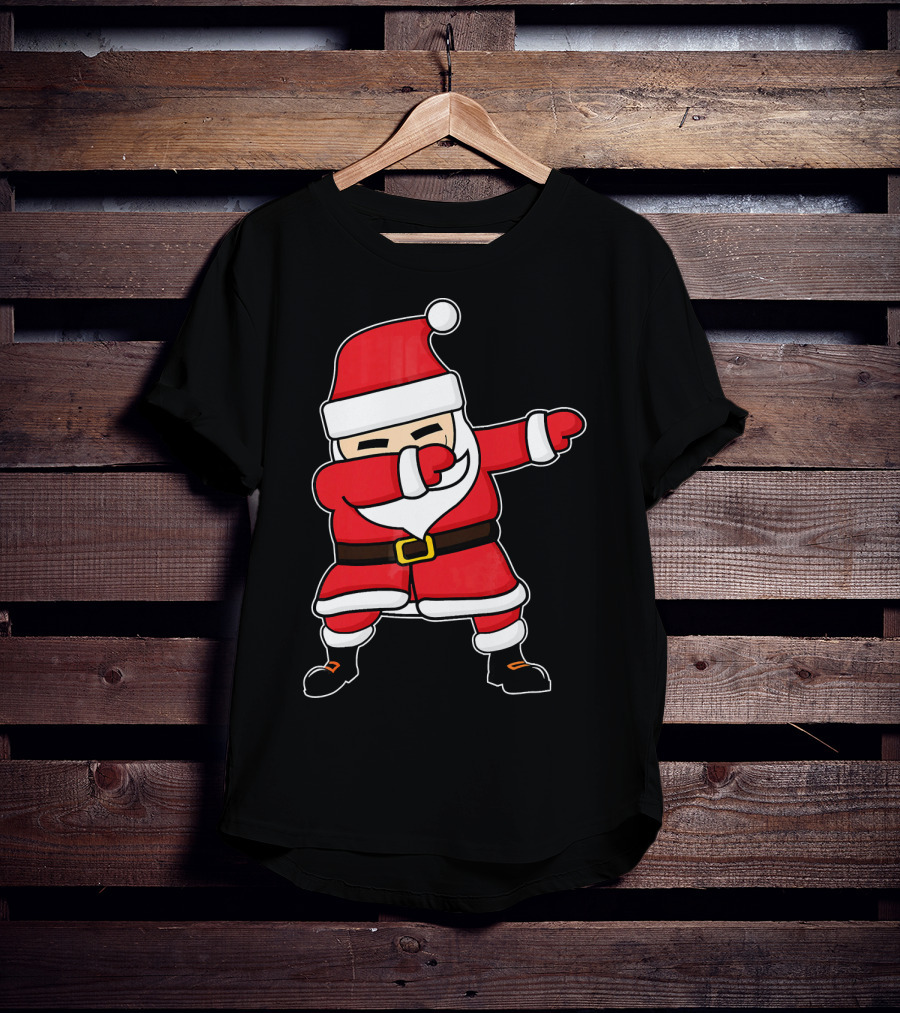 Dabbing Santa Claus Funny Christmas Pose T-Shirt