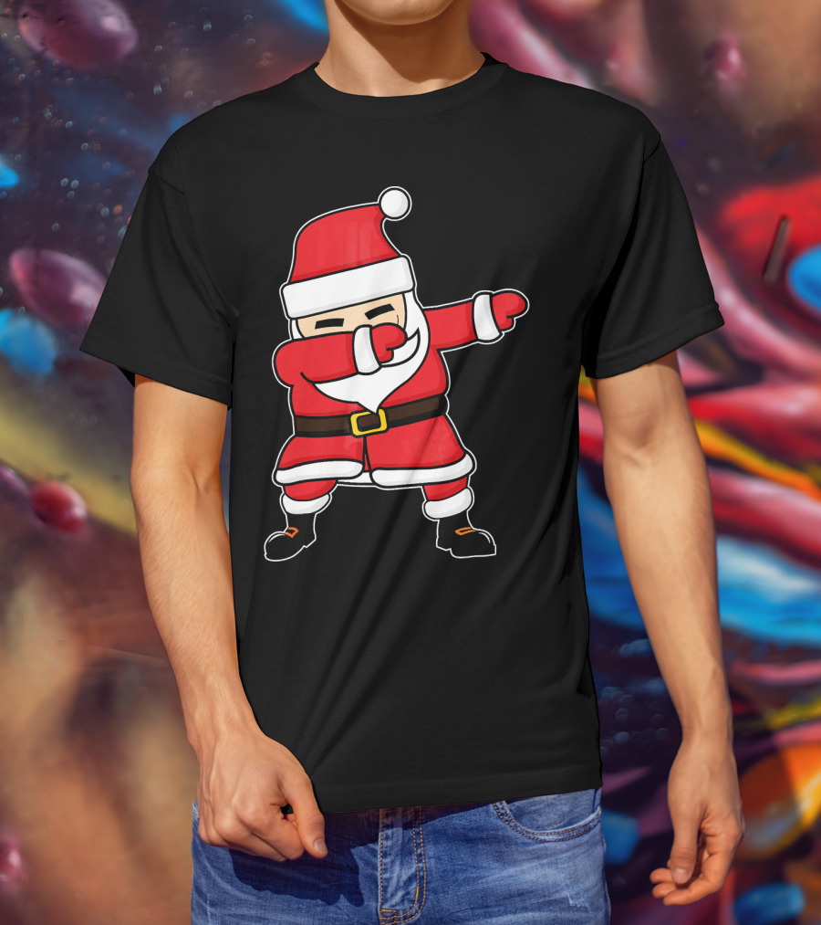 Dabbing Santa Claus Funny Christmas Pose T-Shirt