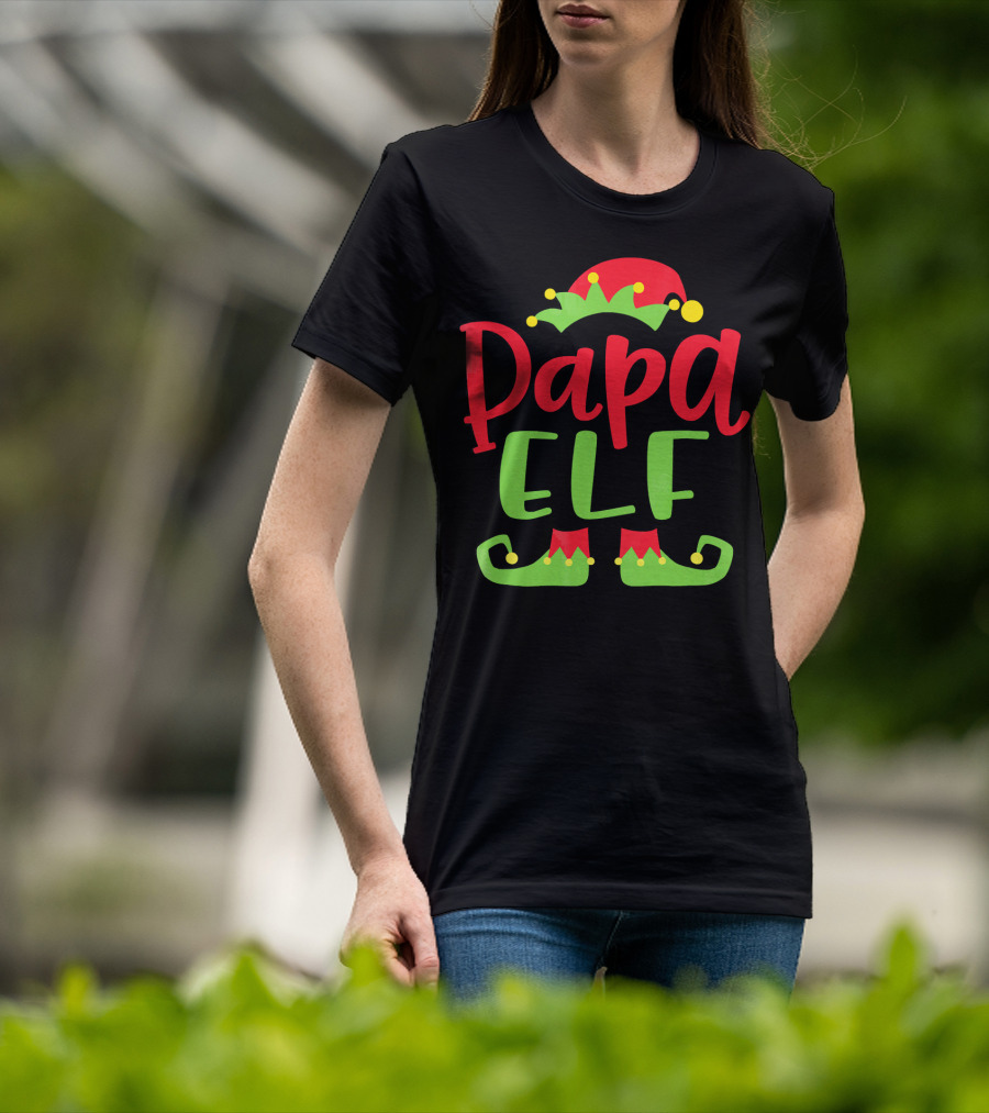 Papa Elf Christmas Match Holiday Humor T-Shirt