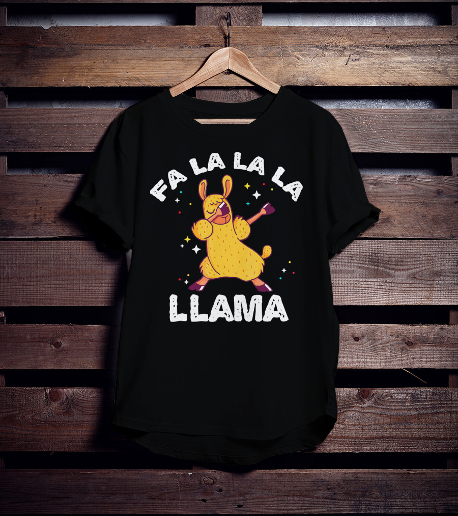 FA LA LA LA Llama Dabbing Xmas T-Shirt