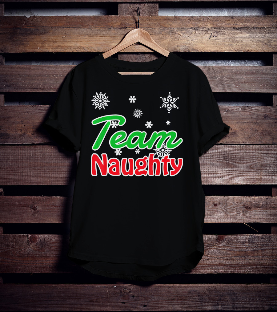 Team Naughty Santa Family Snowflakes T-Shirt