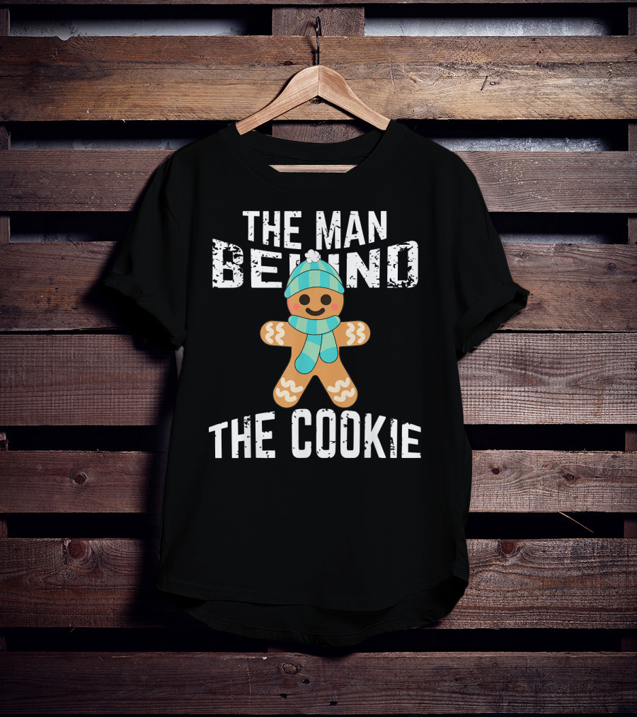 The Man Behind The Cookie Mens Christmas Pregnancy Announcement T-Shirt