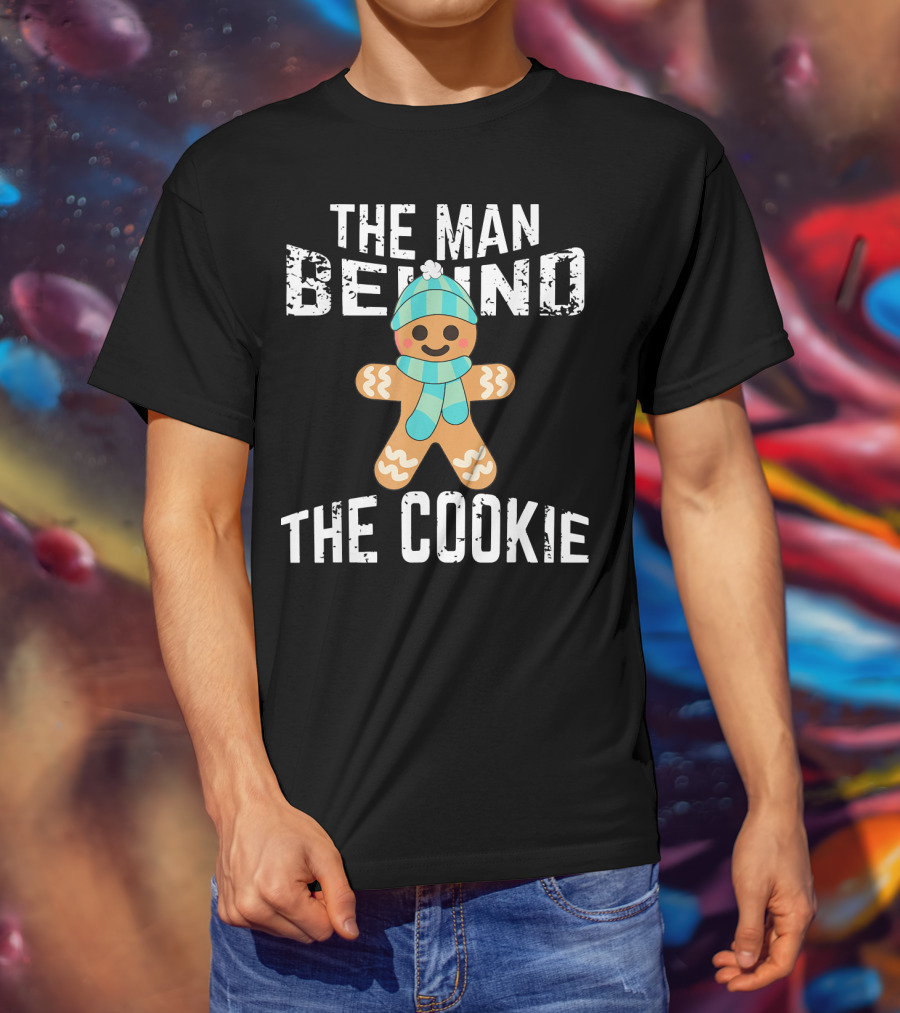 The Man Behind The Cookie Mens Christmas Pregnancy Announcement T-Shirt