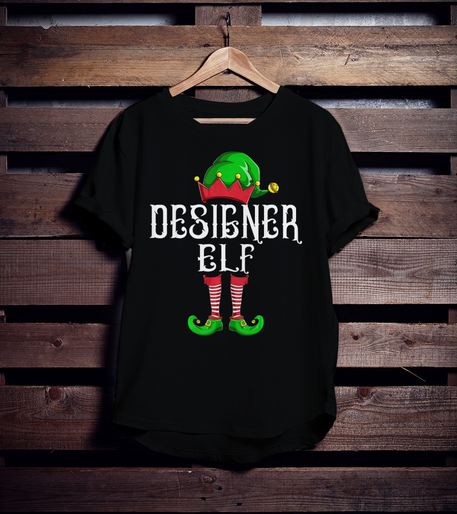 Designer Elf Xmas Elves Festive Holiday T-Shirt