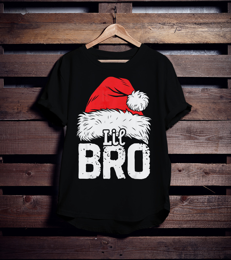Lil Bro Santa Hat Christmas T-Shirt