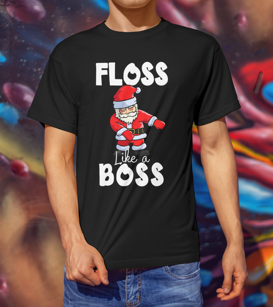 Floss Like A Boss Santa T-Shirt
